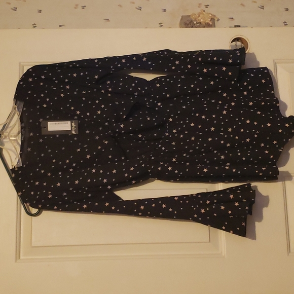 Pants - NWT Black w Grey stars romper